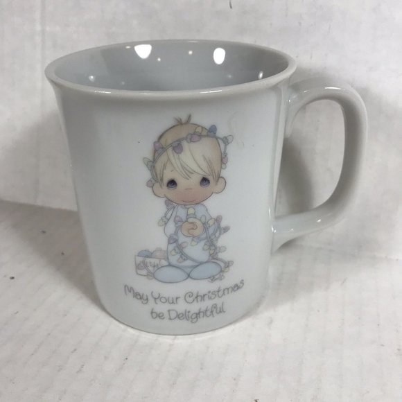 Precious Moments Other - Precious Moments May Your Christmas Be Delightful Ceramic Mug Sam Butcher 1985